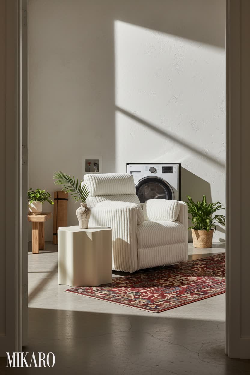 Japandi: Serene Yoga Space in a Utility Room
