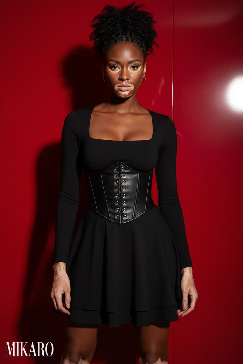 Little Black Dress with Corset Styling