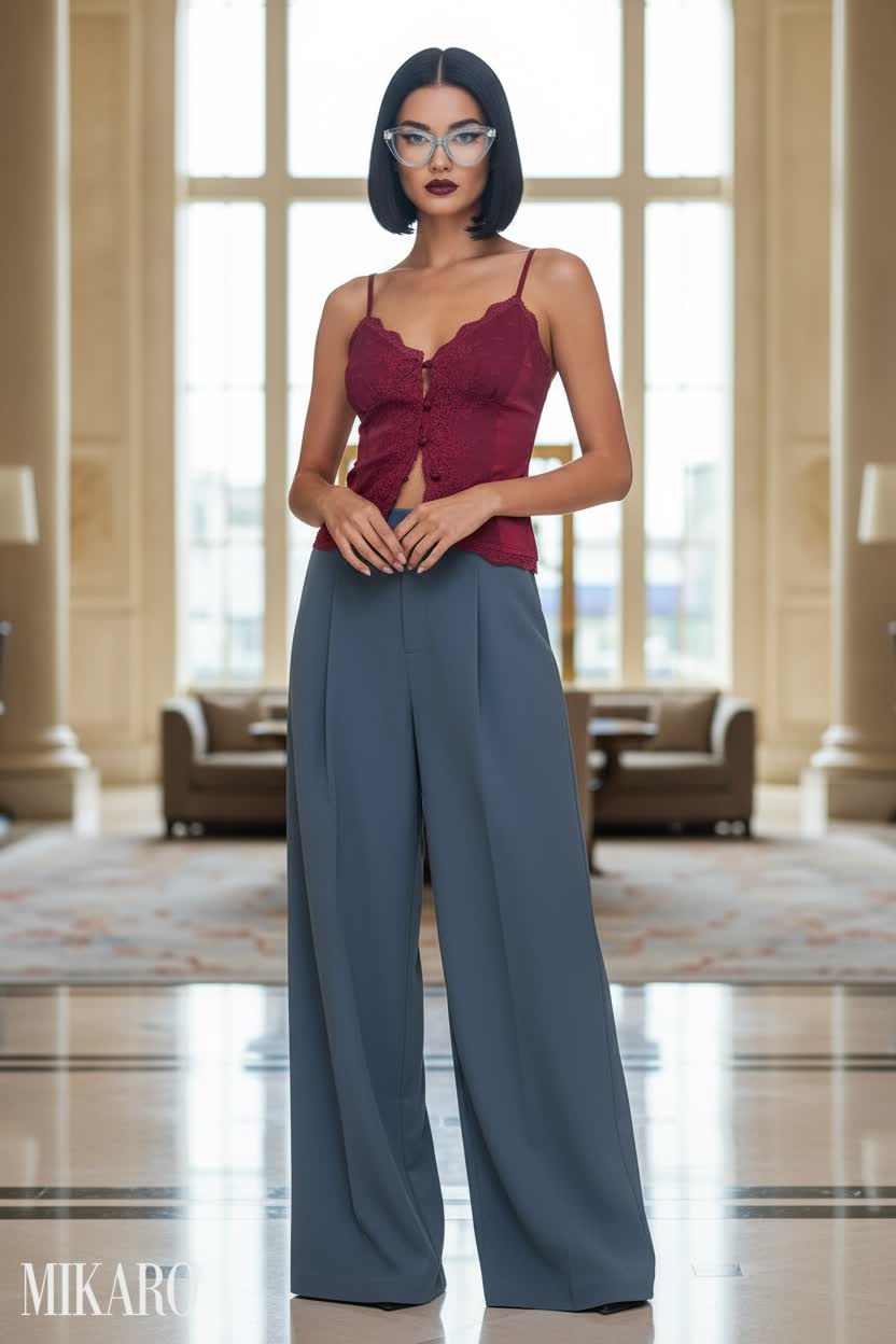 Lobby Chic: Bold Makeup, Sleek Hair, and Modern Power Dressing