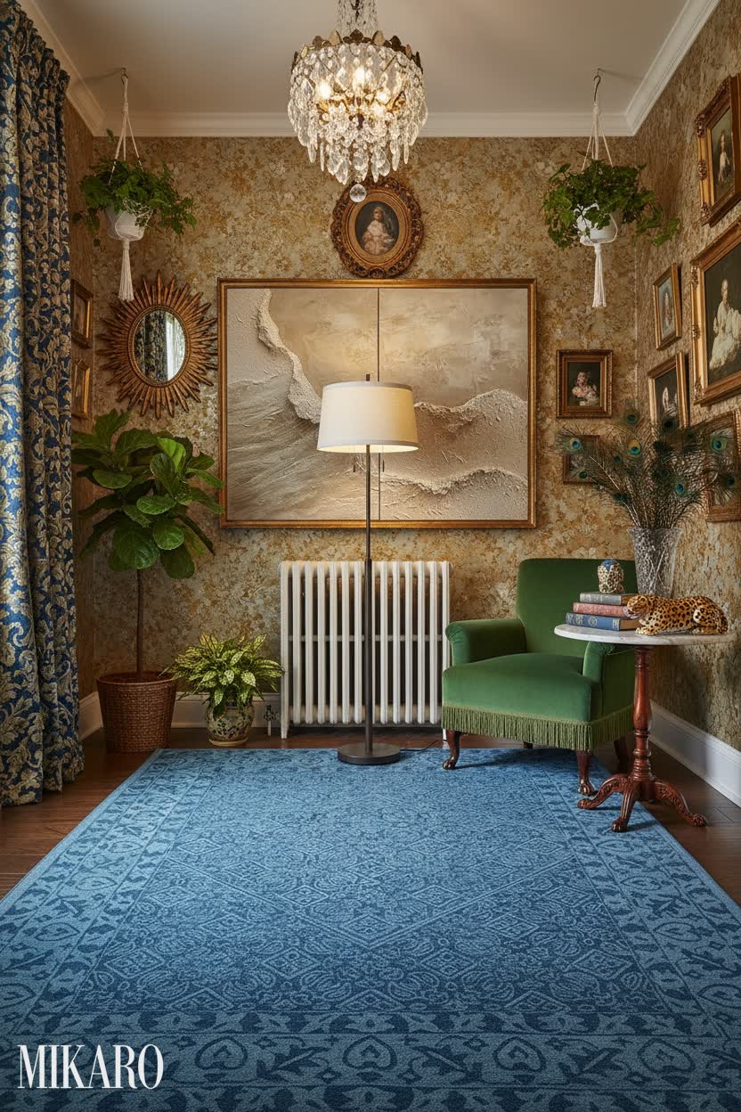 Maximalism: A Grand Entrance of Art and Texture in a Vibrant Foyer