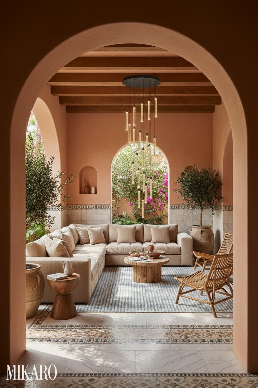 Mediterranean: Cozy Conversation Pit with Dappled Light