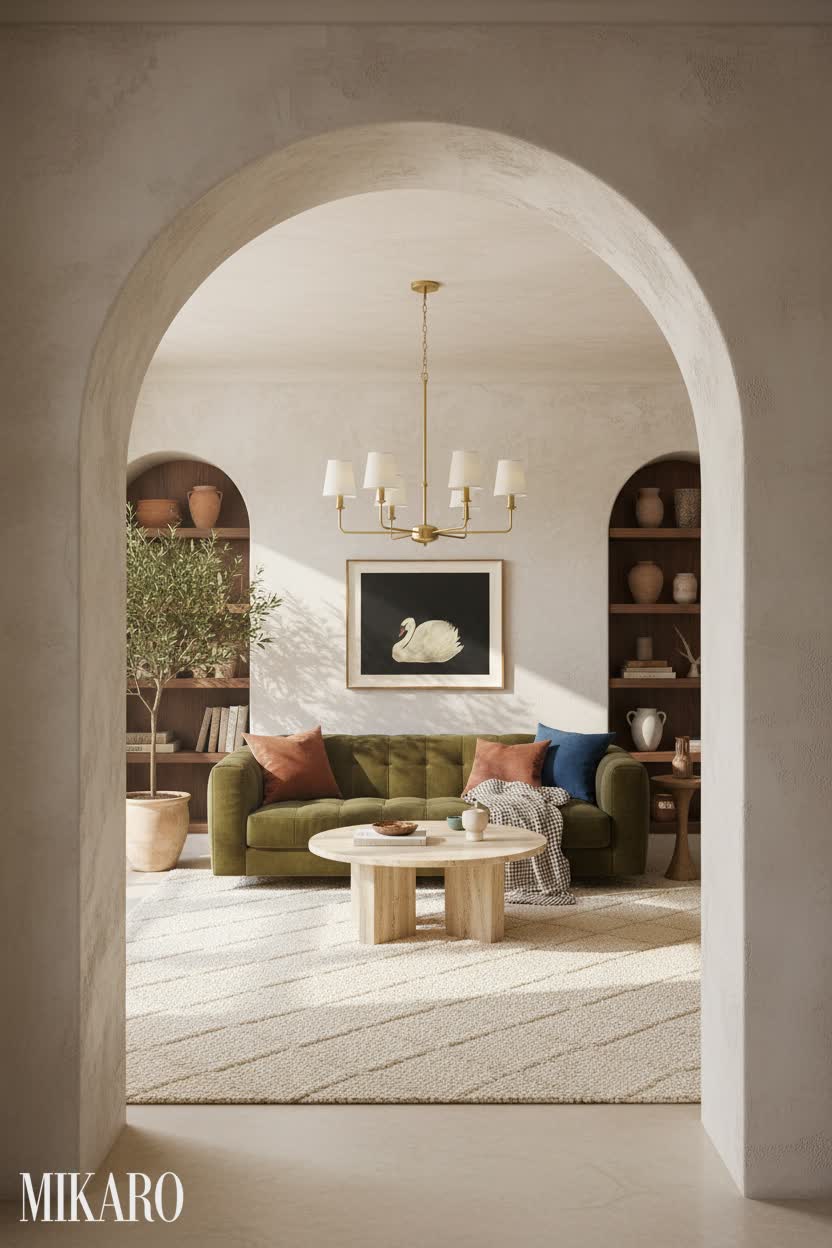 Mediterranean: Sunny Den with Arches and Elegant Decor