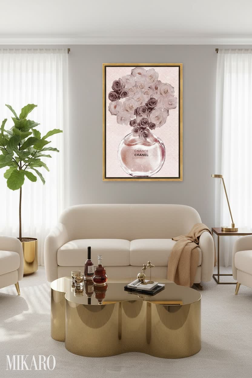 Mid-Century Modern Living Room: Gold Accents & Chic Decor for a Stylish Home