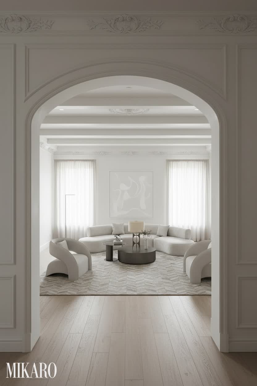 Minimalist Attic: Historic Charm Meets Modern Serenity