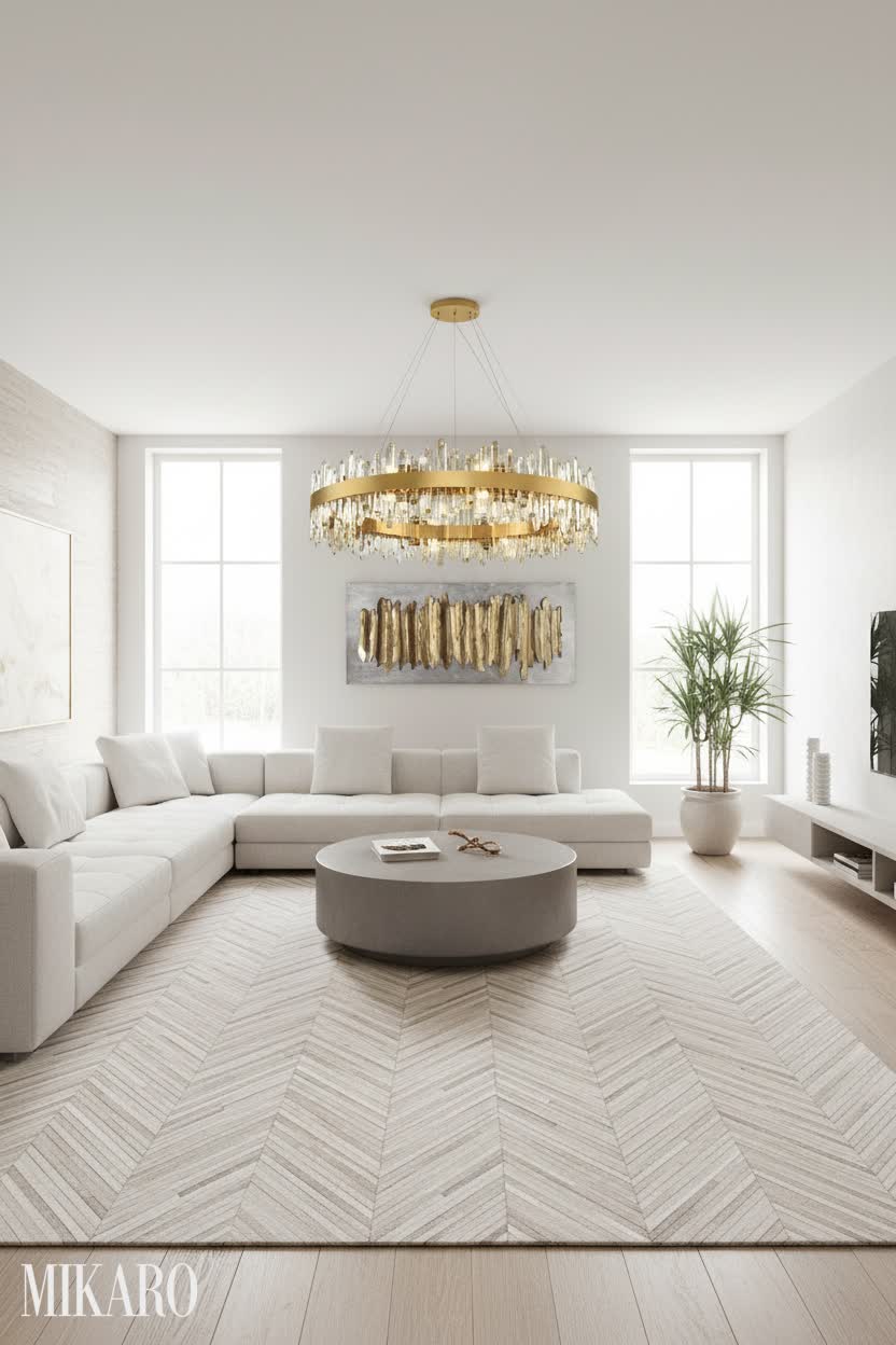Minimalist Living Room: Gold & Silver Decor Ideas