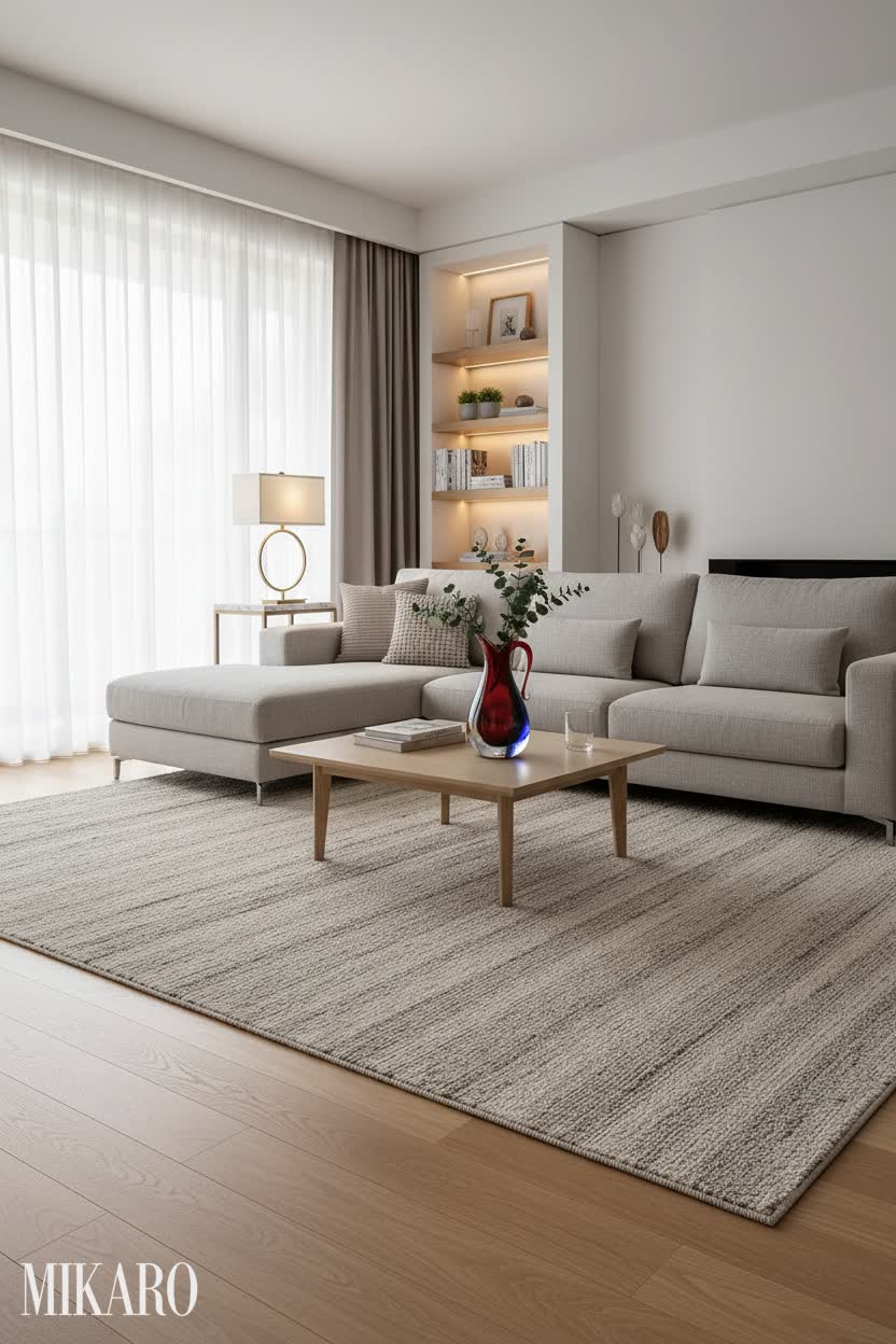 Minimalist: Luxe Gold Accents and Plush Comfort for Living Room