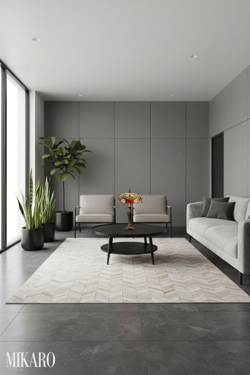 Minimalist Solarium: Elegant Comfort with Stone and Glass Accents