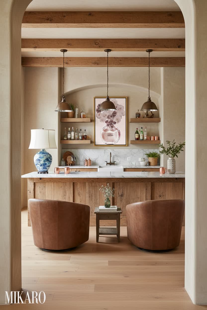 Modern Farmhouse: Chic Home Bar Retreat