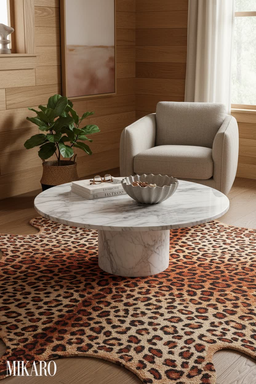 Modern Farmhouse: Plush Textures & Warm Rust Tones Living Room