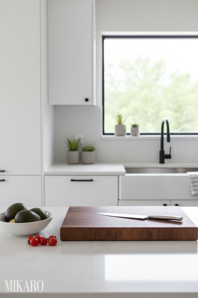 Normcore Kitchen: Effortless Style & Functionality with Walnut Accents