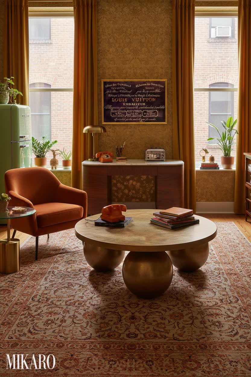 Retro Cloffice: Mid-Century Vibes in a Chic City Kitchen