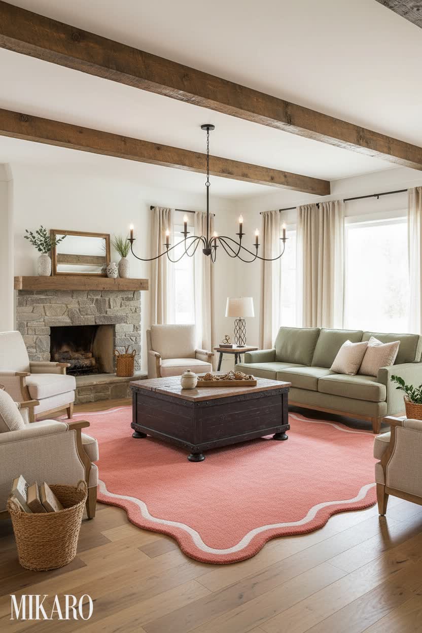 Rustic Living Room Retreat with Warm Tones