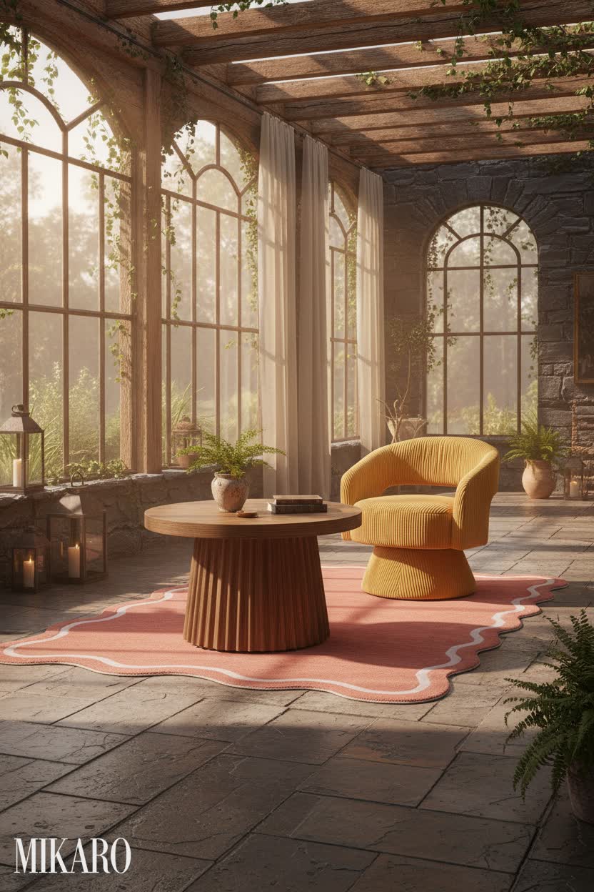 Rustic Orangerie: Golden Hour Glow in a Stone-Accented Retreat