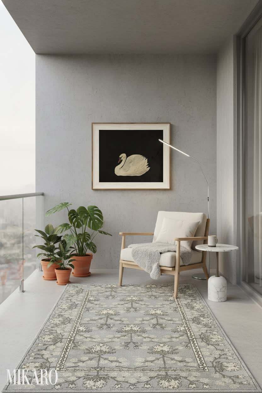 Scandinavian Serenity: A Minimalist Balcony Retreat with Elegant Touches