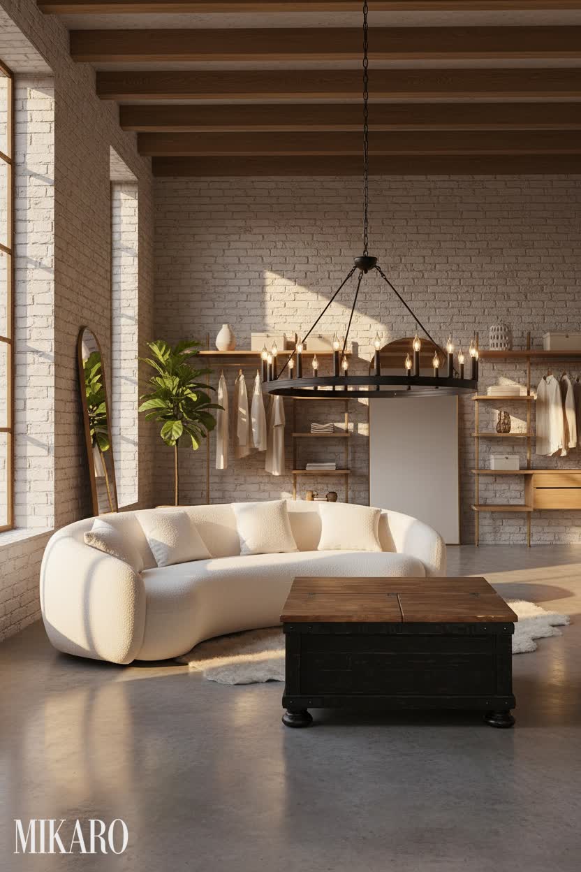 Scandinavian Serenity: Modern Walk-in Closet with Industrial Touches