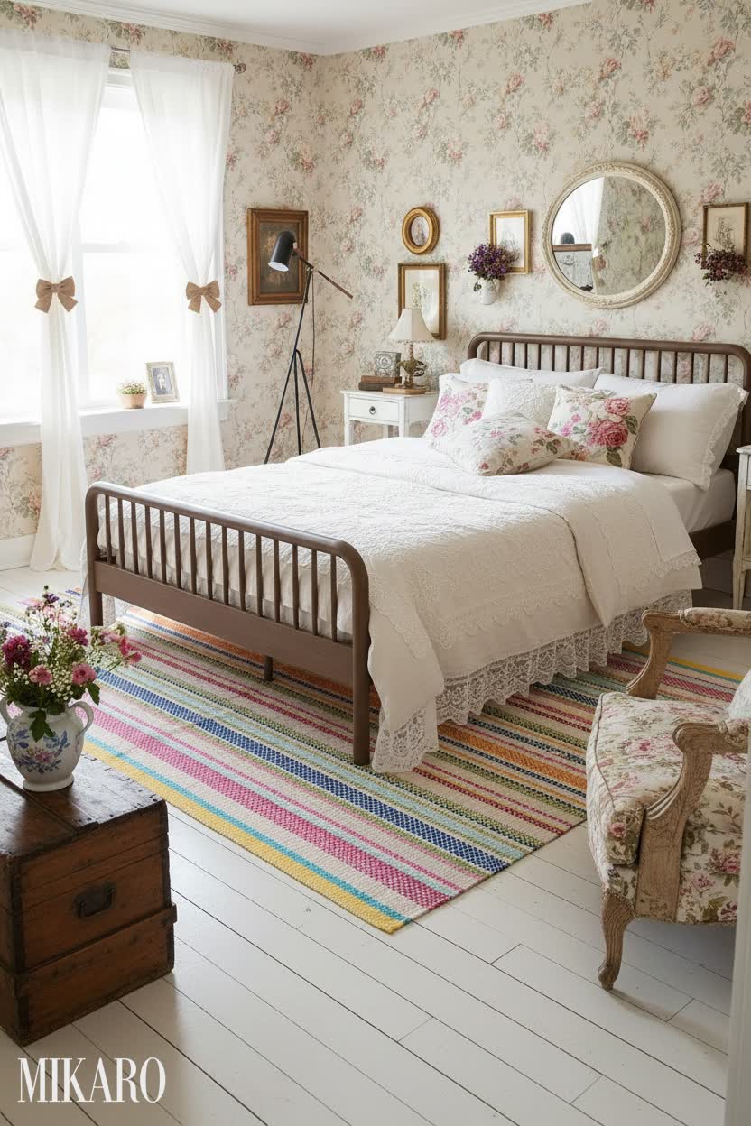 Shabby Chic Bedroom: Hazelnut Bed Frame Styling Ideas