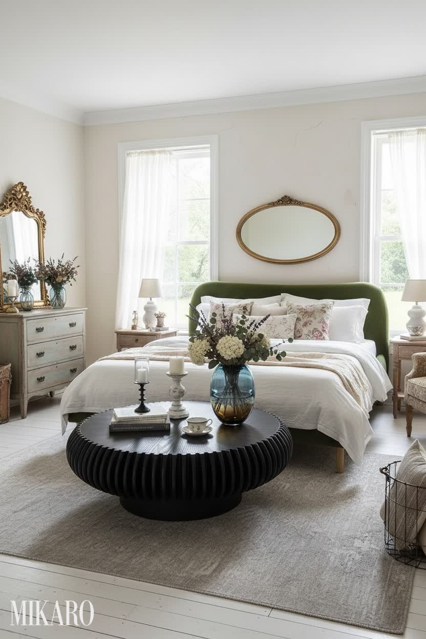 Shabby Chic Bedroom: Styling a Velvet Bed Frame