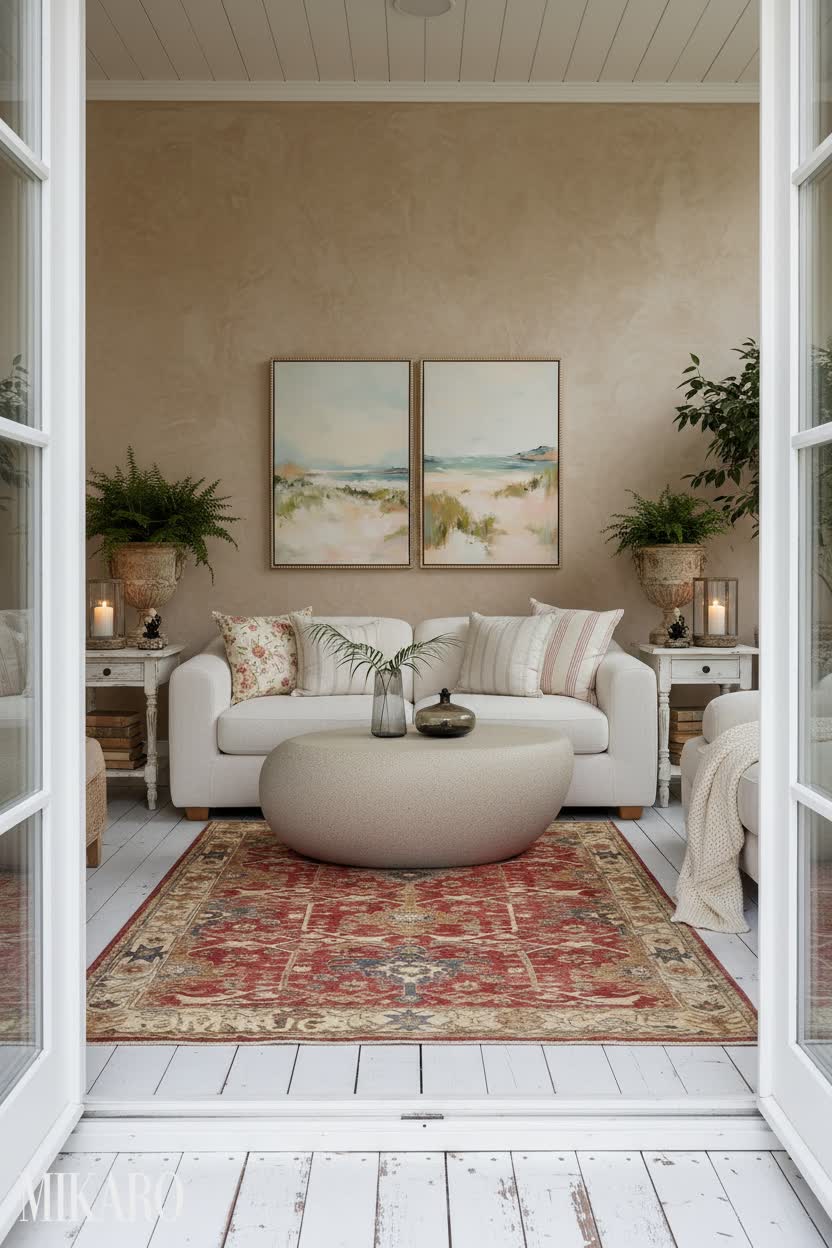 Shabby Chic: Serene Lanai Oasis with Vintage Charm