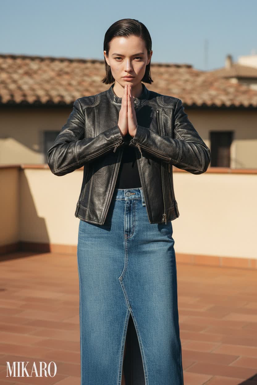 Sleek Leather and Denim Ensemble