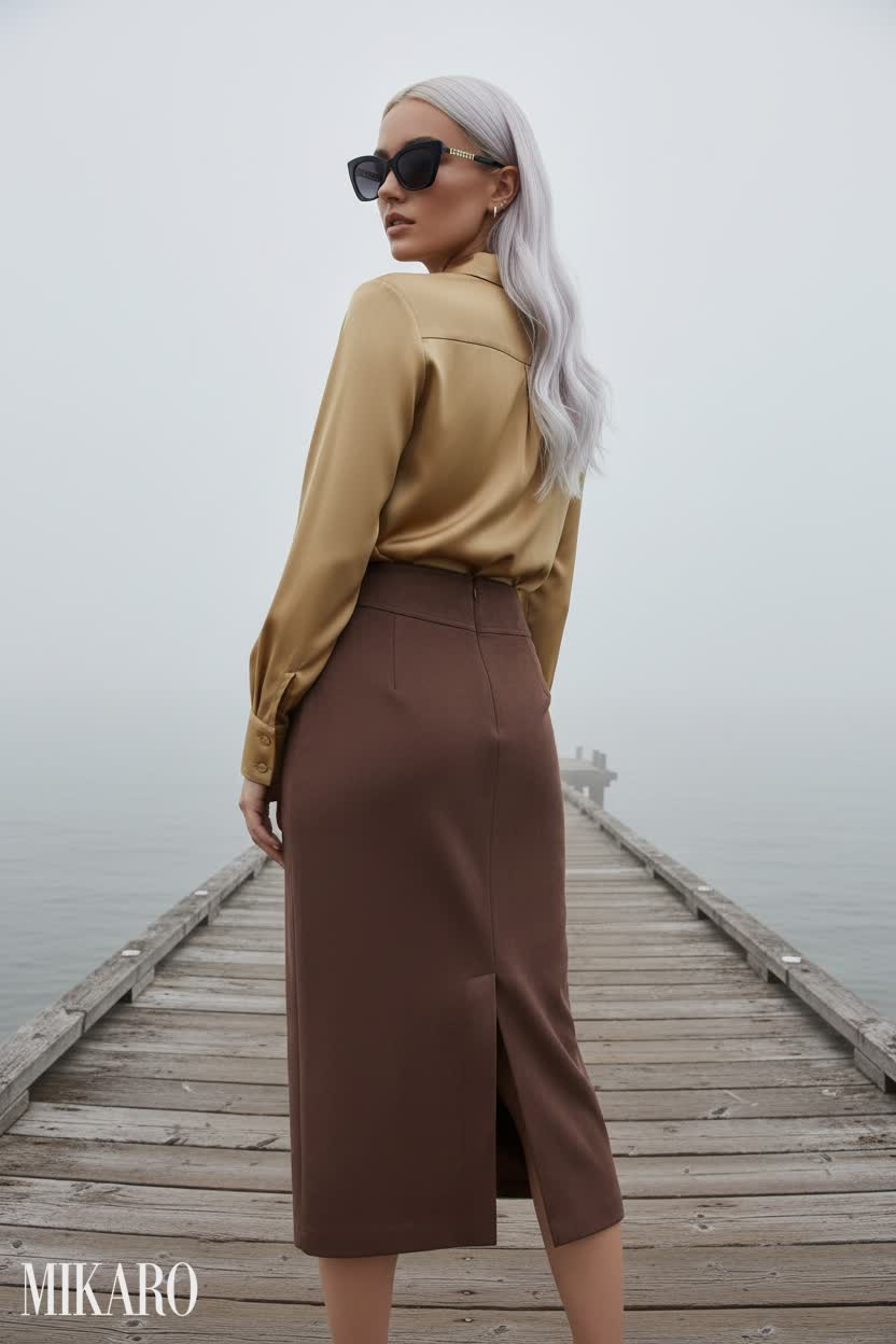 Sleek Silk and Suede Ensemble