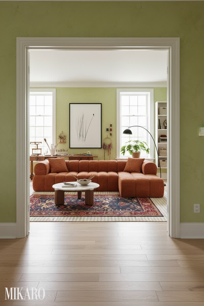 Traditional: A Serene Craft Room with a Pop of Modernity