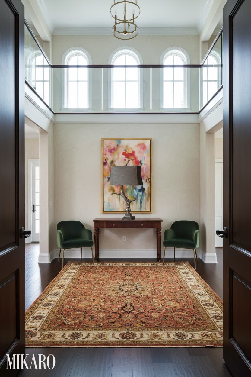 Traditional Entryway: Grand Entrance with Rustic Charm
