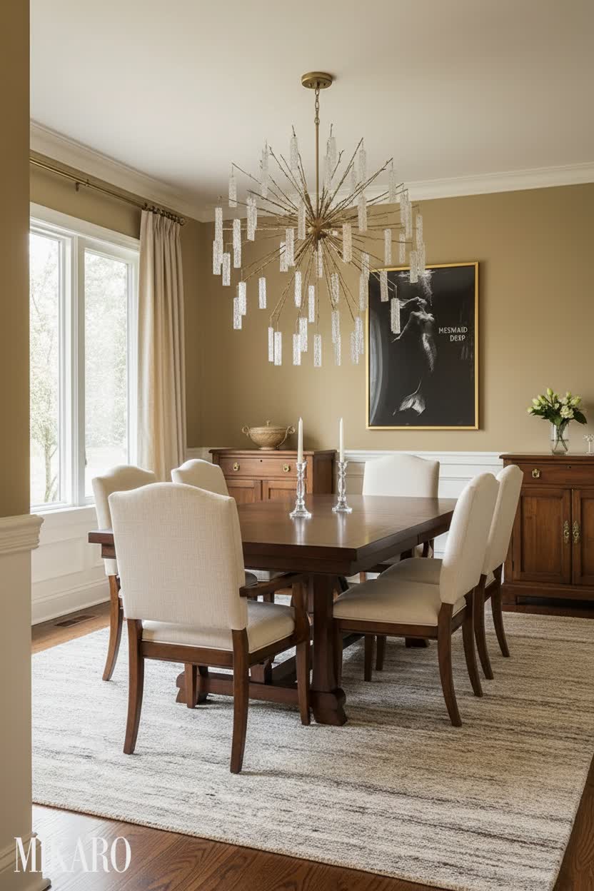 Traditional: Golden Glow Dining Room Grandeur