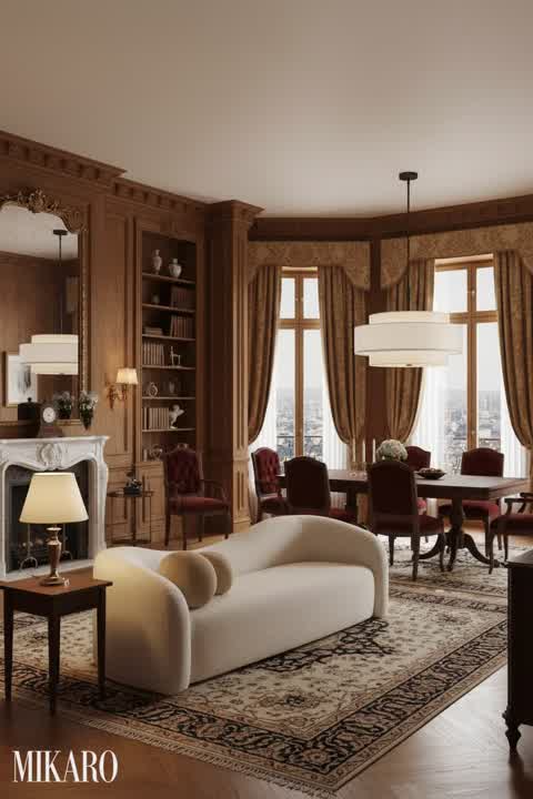 Traditional Luxury Living & Bedroom: Timeless Elegance with Modern Comfort