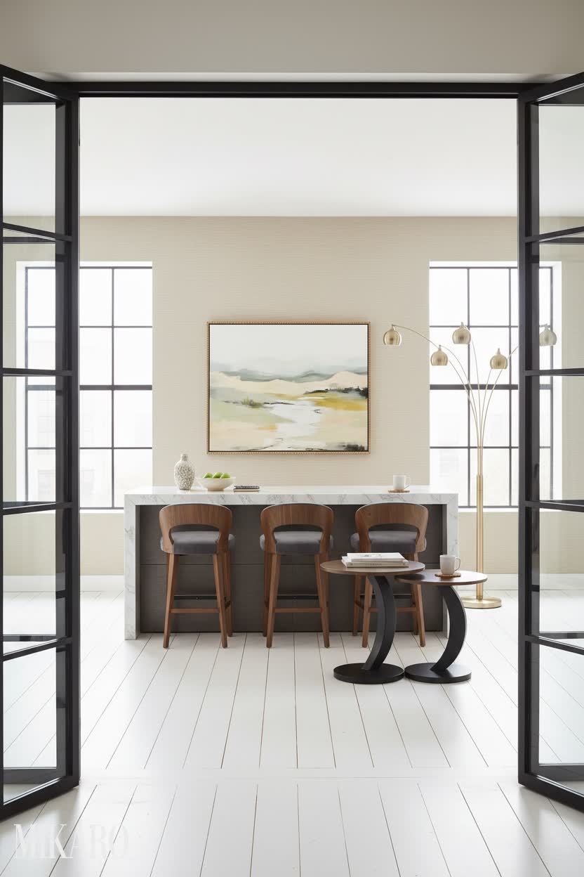 Transitional: Elegant Breakfast Bar with Industrial Charm