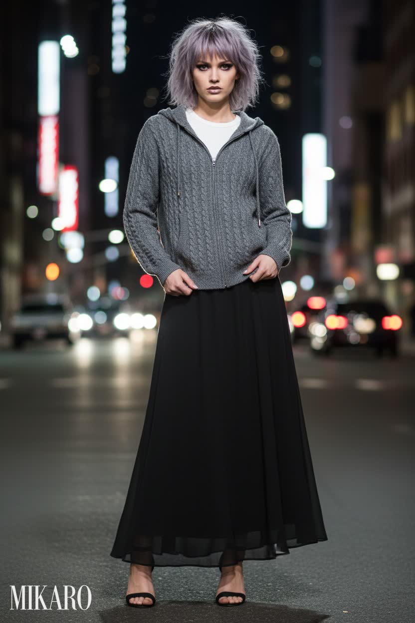 Urban Chic: Textured Layers and Flowing Silhouettes