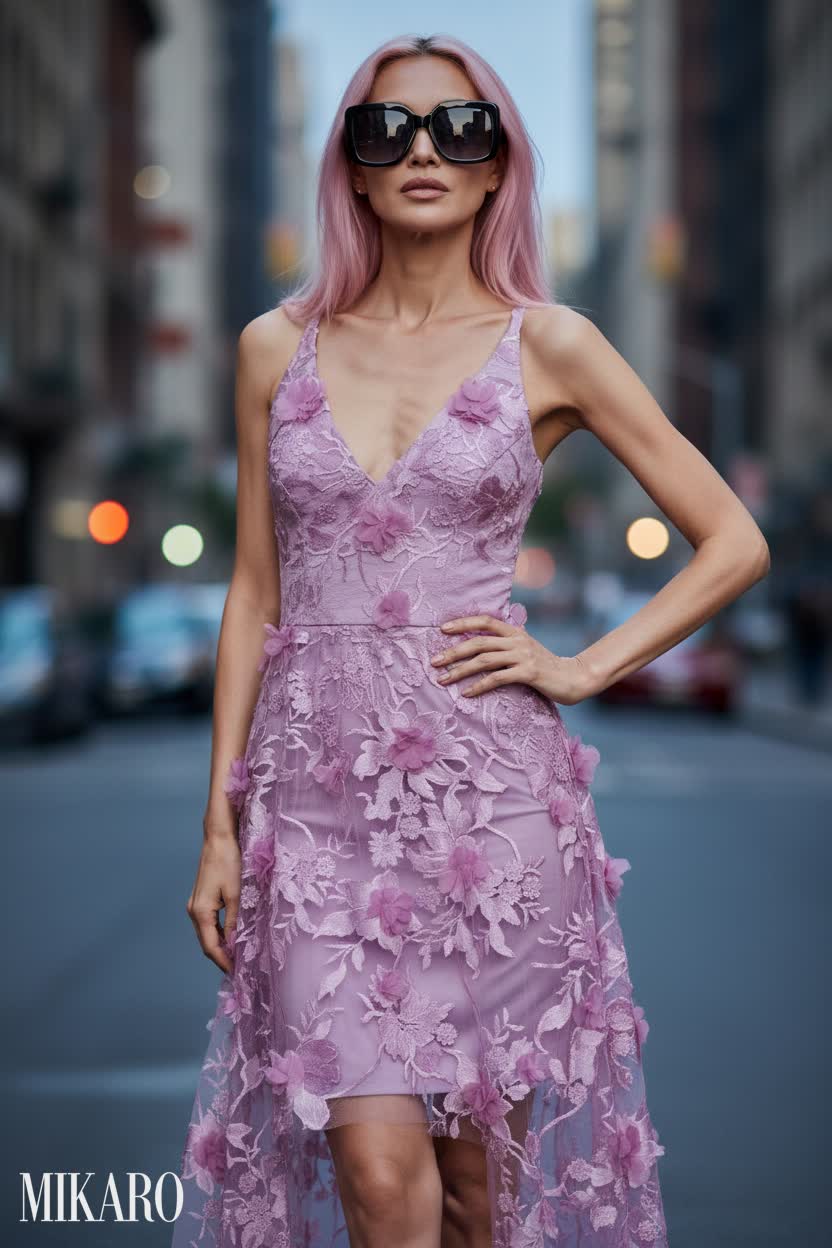 Urban Floral Maxi Dress with Designer Sunglasses