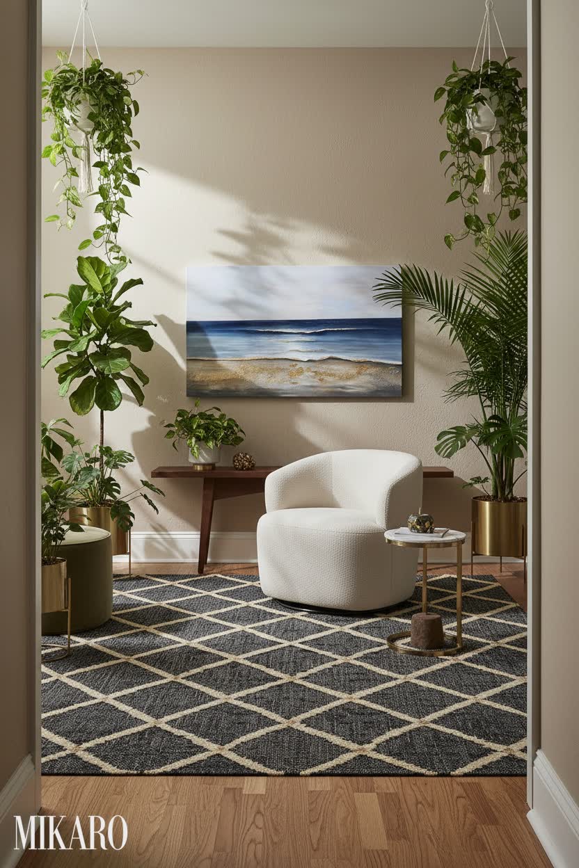 Urban Jungle: A Tranquil Guest Room Escape with Lush Greenery