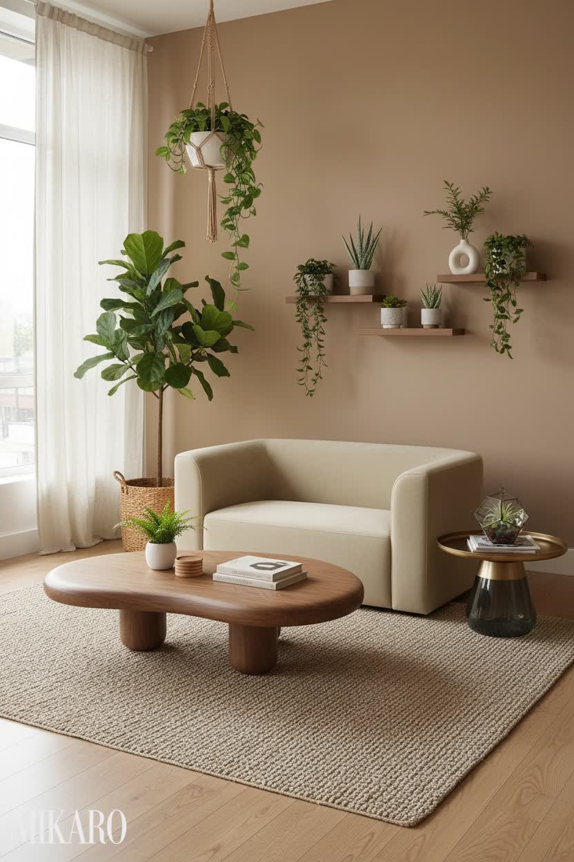 Urban Jungle Living Room: Creative Coffee Table, Velvet Sofa & Cloud Tea Table Decor Ideas
