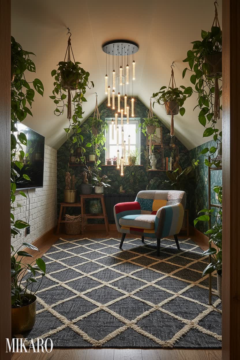 Urban Jungle: Lush Attic Media Room Escape
