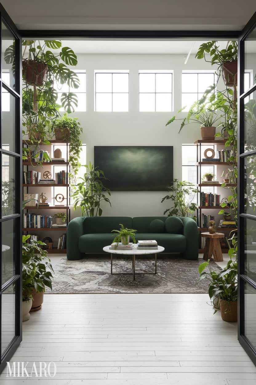 Urban Jungle: Lush Green Oasis Library