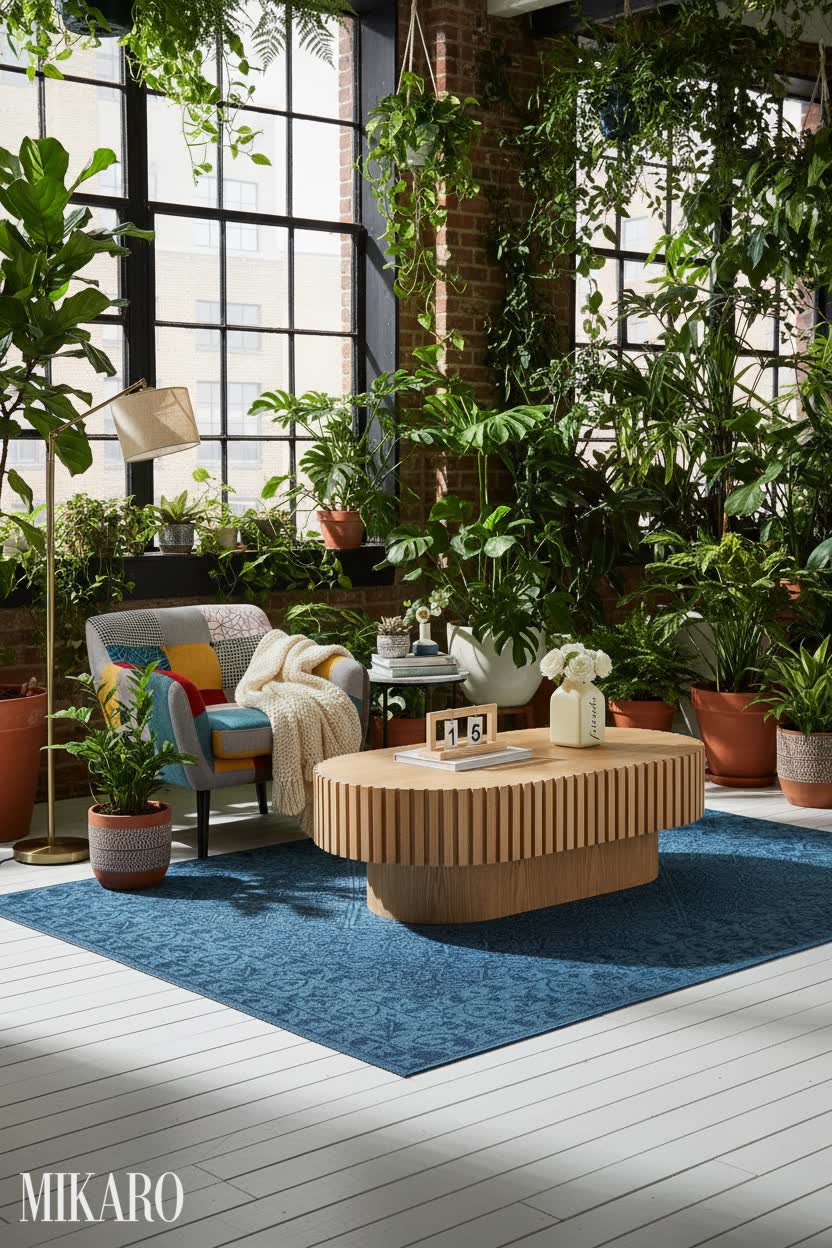 Urban Jungle: Lush Loft Living with Industrial Chic