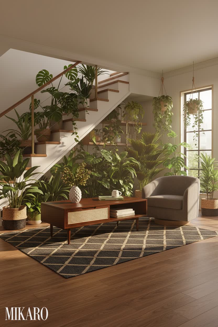 Urban Jungle: Lush Under-Stairs Oasis