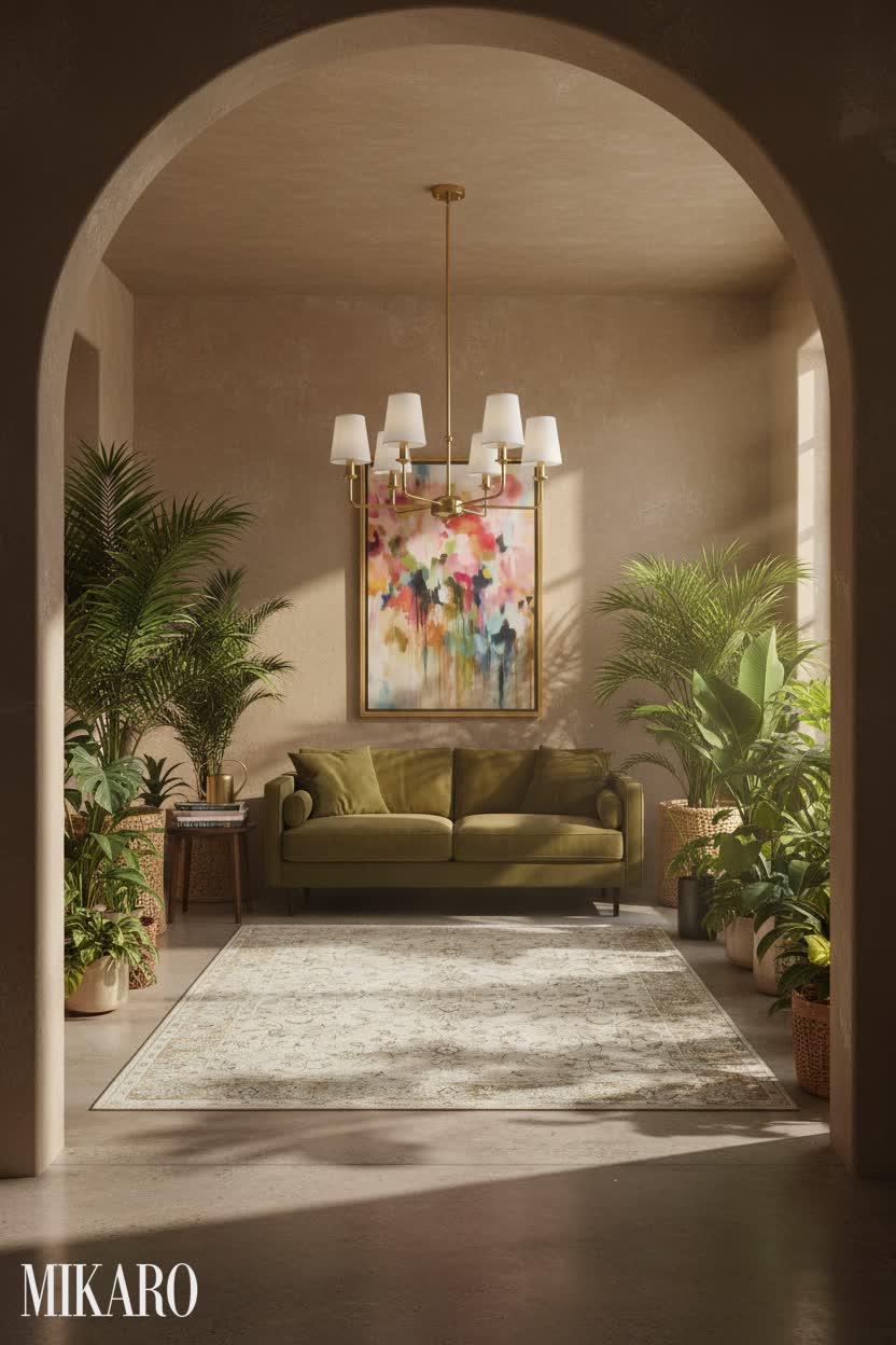 Urban Jungle: Serene Orangerie with Golden Light
