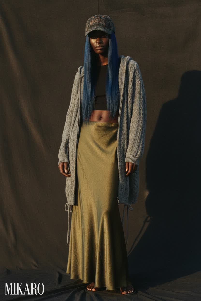 Urban Knit & Silk Skirt Ensemble