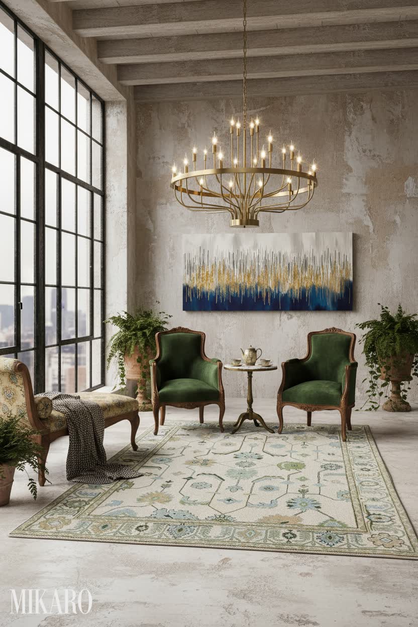 Vintage Balcony: Timeless Elegance with Industrial Touches