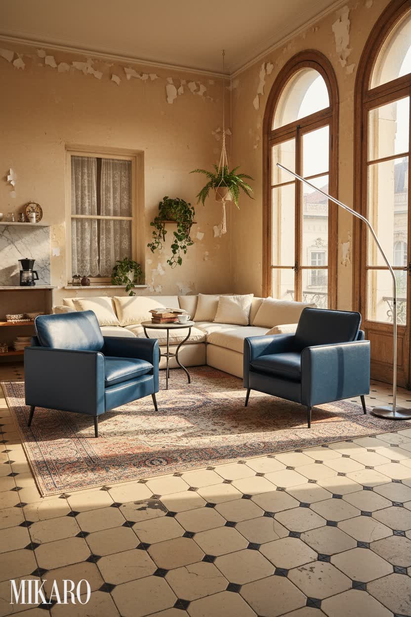 Vintage Kitchen: Timeless Charm Meets Modern Comfort on the Balcony