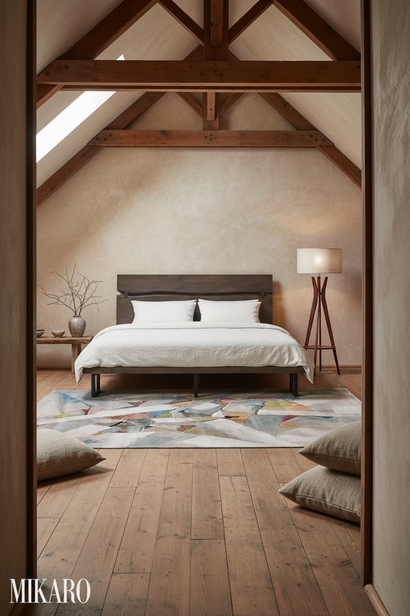 Wabi-Sabi: Cozy Attic Retreat with Earthy Tones