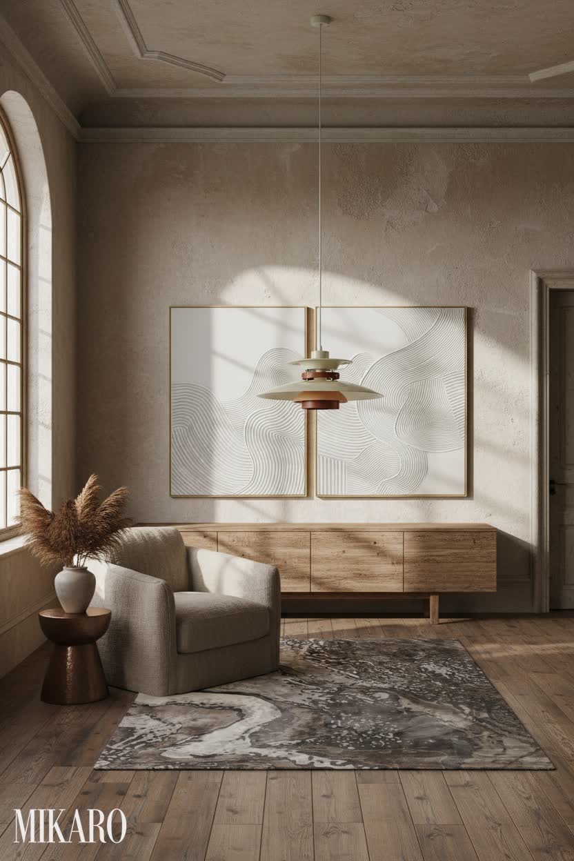 Wabi-Sabi Loft: Tranquil Textures & Golden Hour Glow