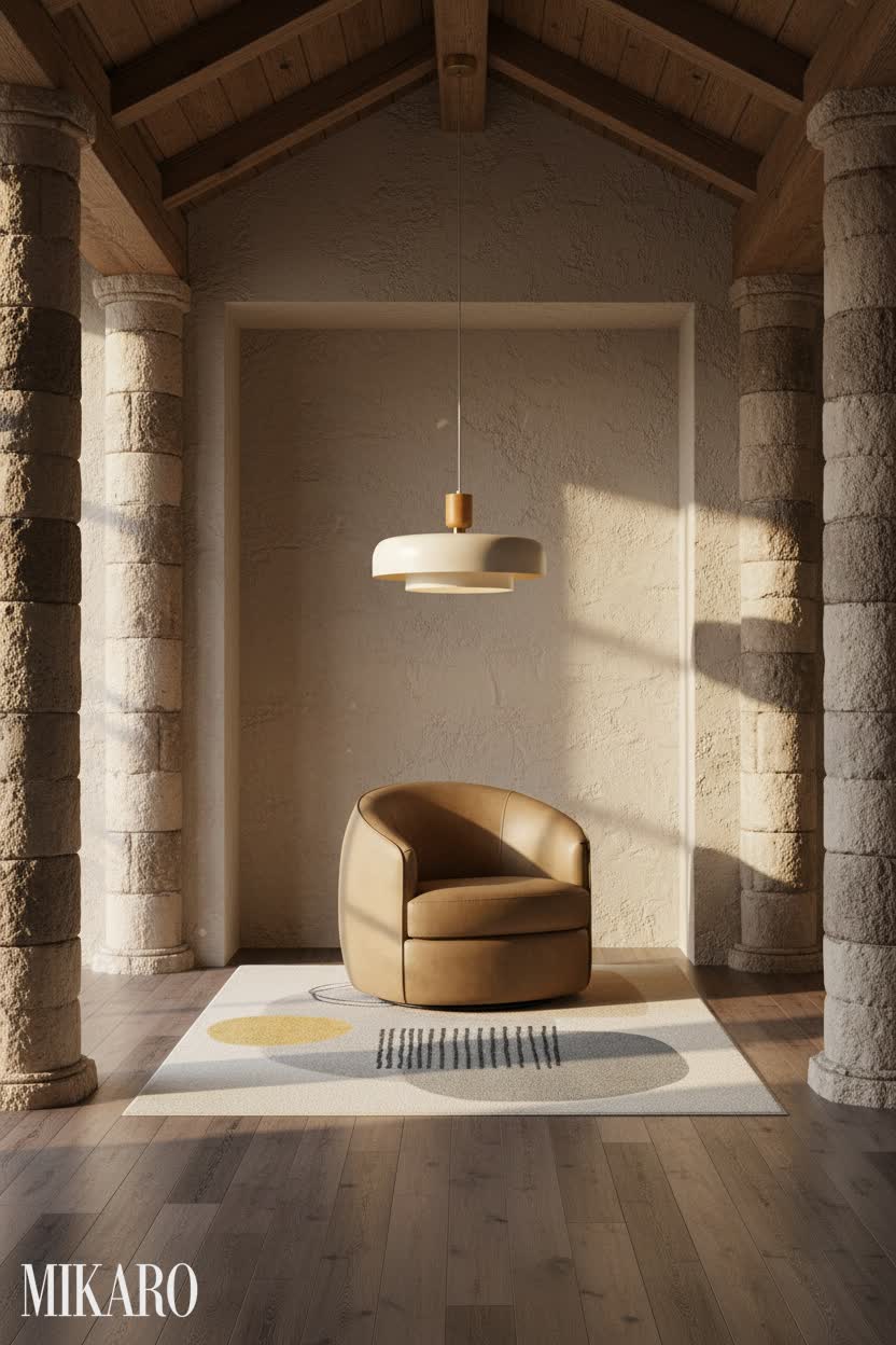 Wabi-Sabi: Rural Charm Meets Modern Minimalist Design in a Vaulted Niche