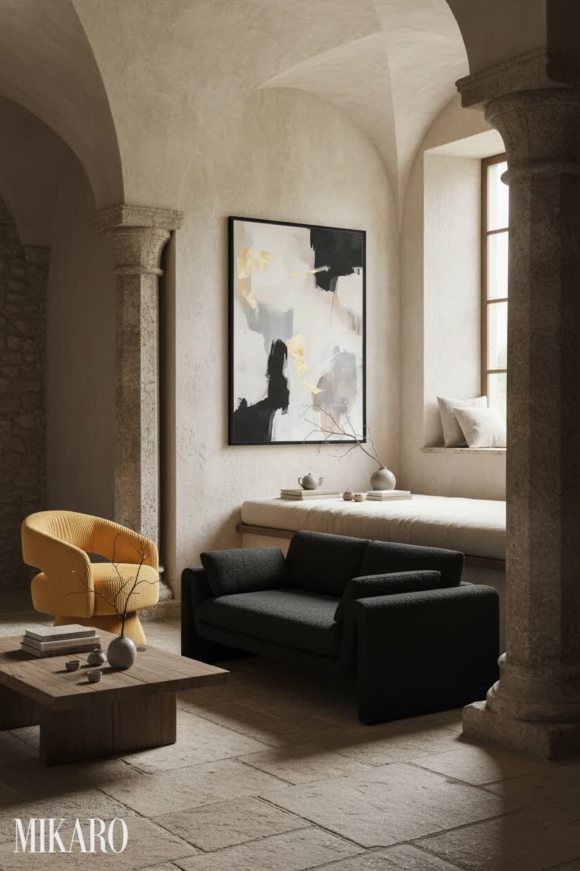 Wabi-Sabi: Rural Window Seat Retreat with Modern Accents