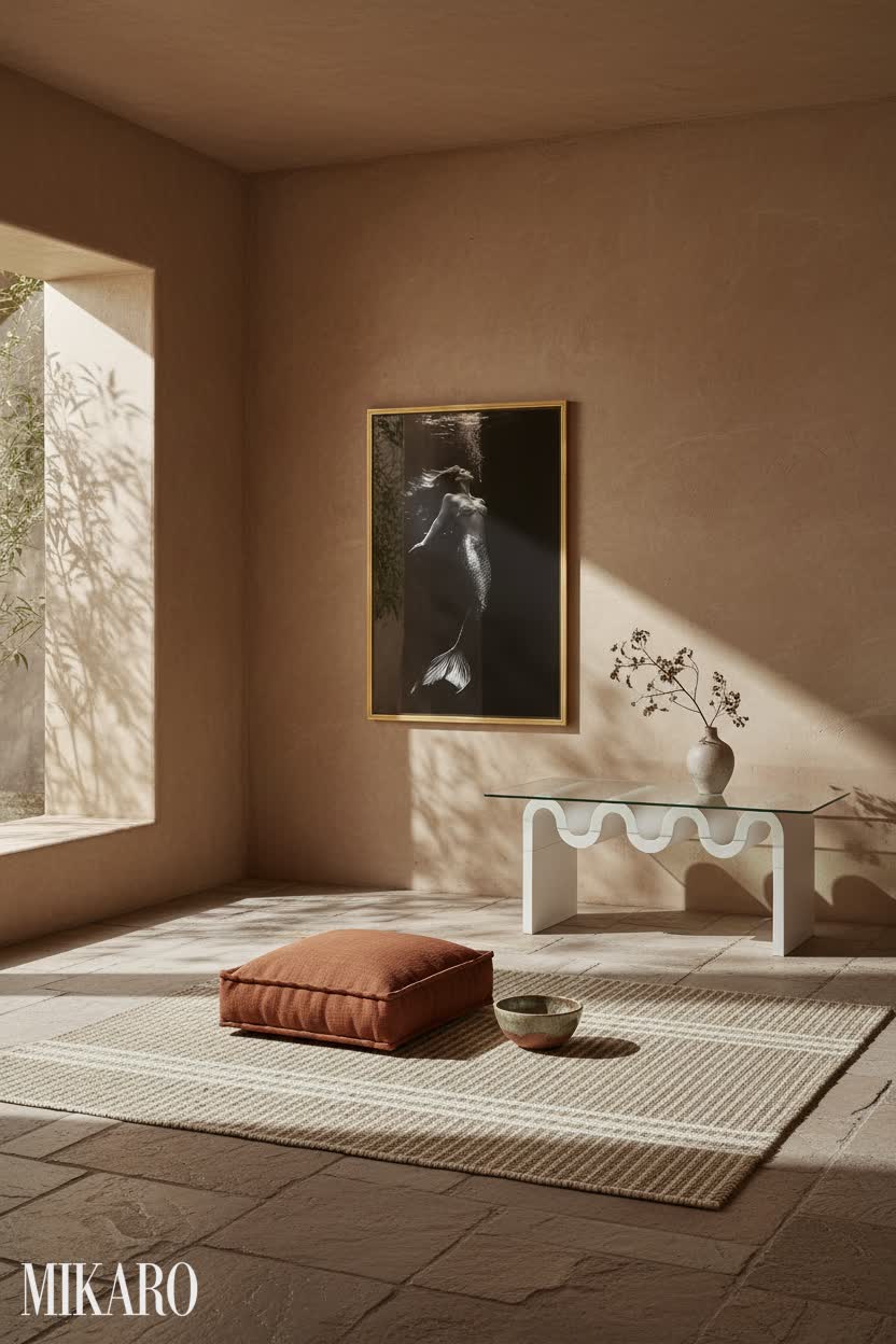 Wabi-Sabi: Serene Meditation Corner with Organic Textures
