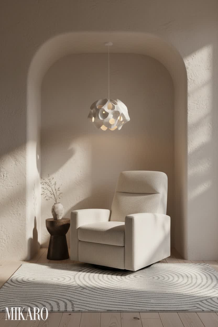 Wabi-Sabi: Serene Niche with Modern Comfort and Organic Light