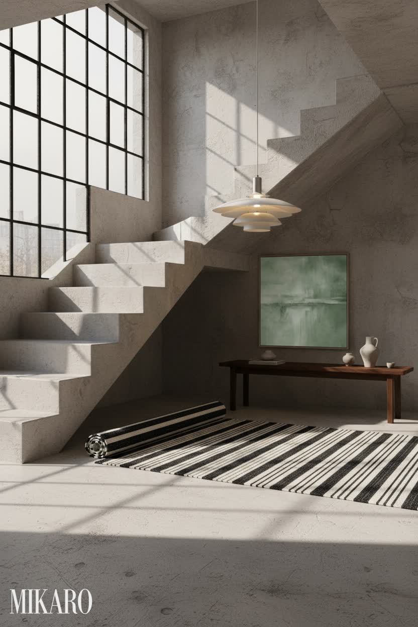 Wabi-Sabi: Serene Under-Stairs Retreat with Industrial Chic