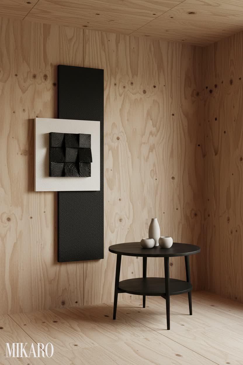 Wabi-Sabi: Serene Vanity Nook with Plywood Walls