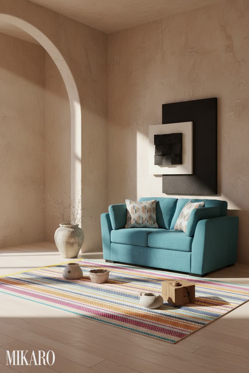 Wabi-Sabi Serenity: Earthy Yoga Space with Modern Accents